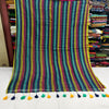 Multicolour stripes mul cotton saree