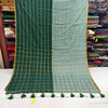 Mul cotton zari stripes half and half saree