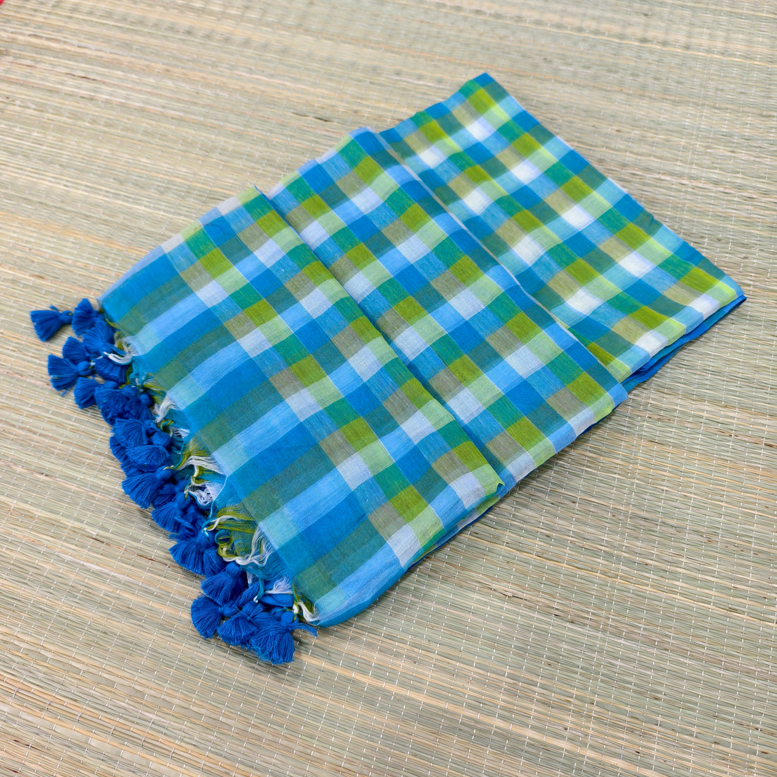 Mul cotton check saree