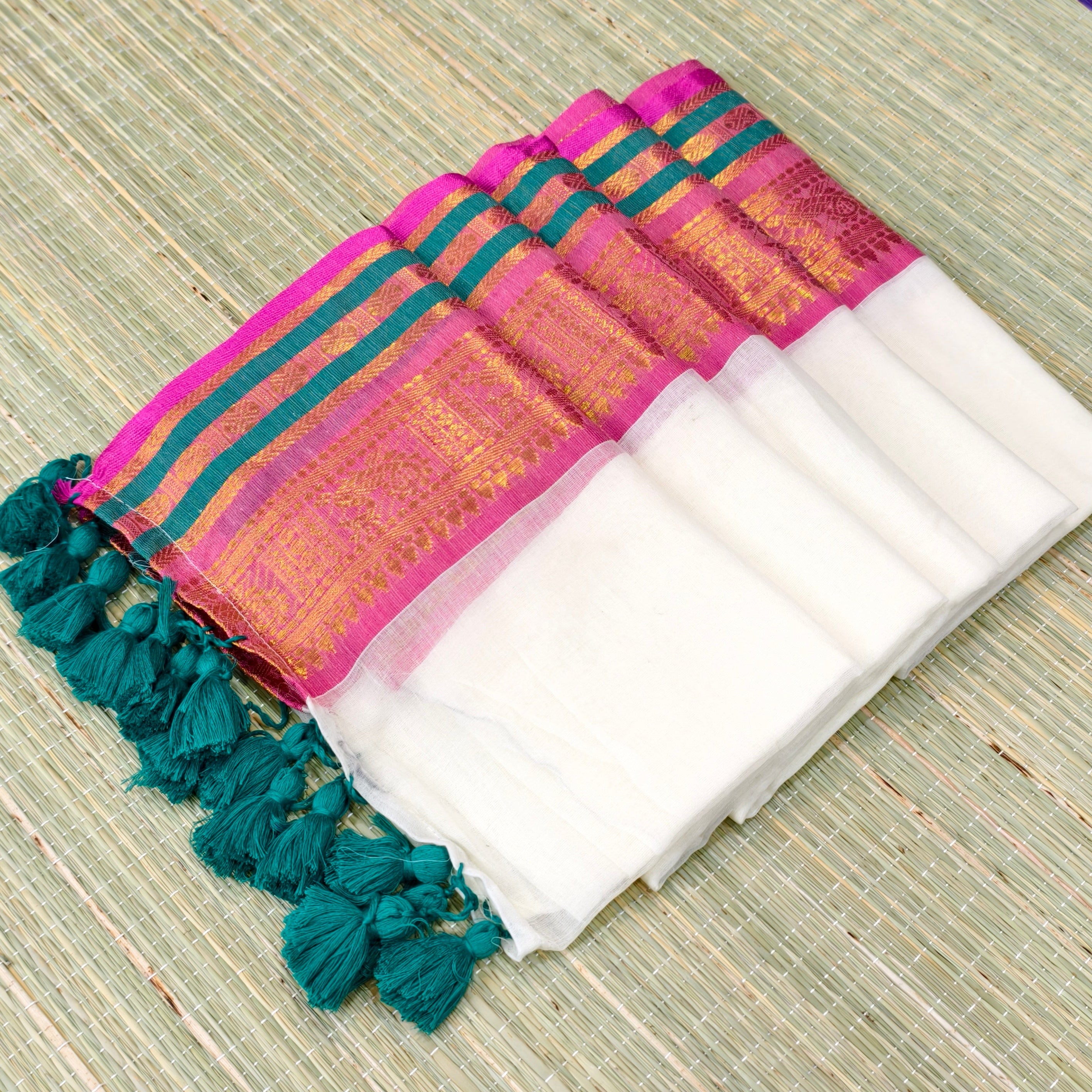 Mul cotton saree with kanchi border