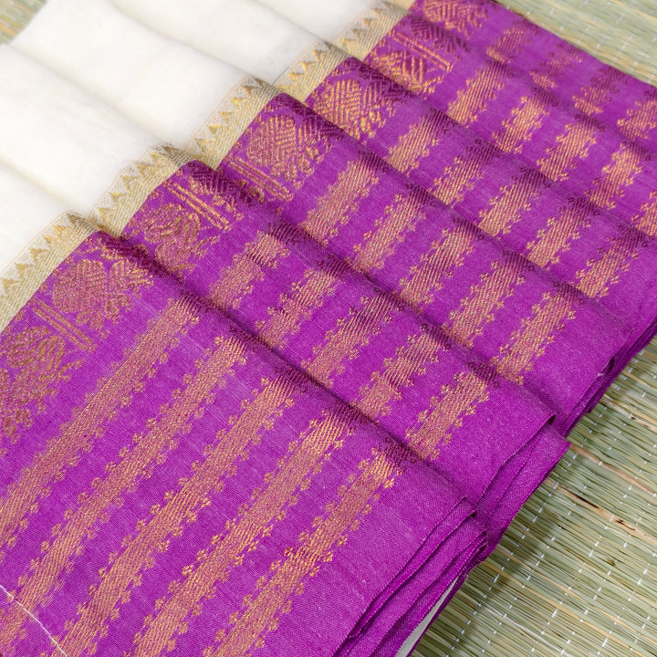Mul cotton saree with kanchi border