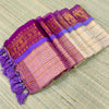 Mul cotton saree with all over zari stripes & kanchi border
