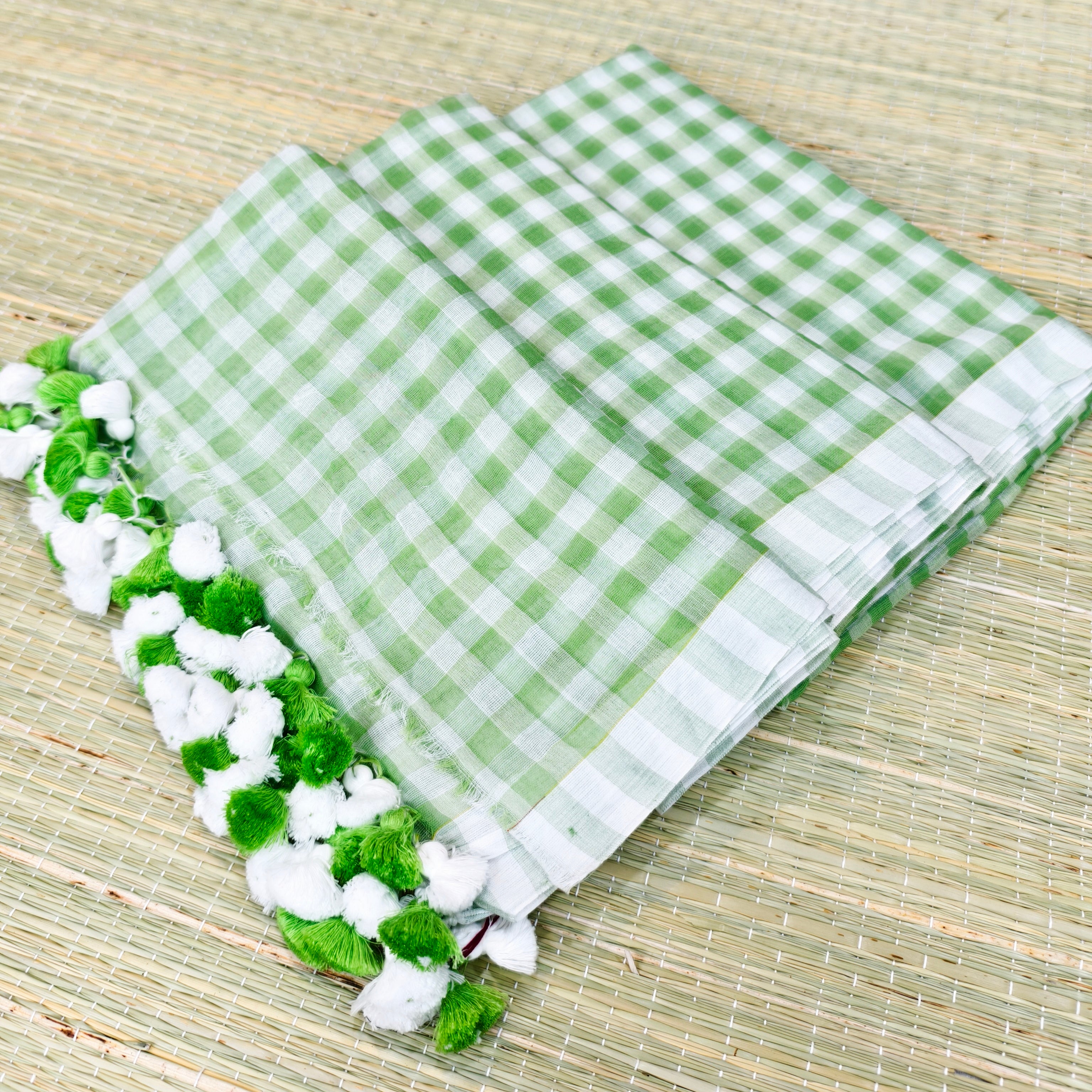 Mul cotton check saree