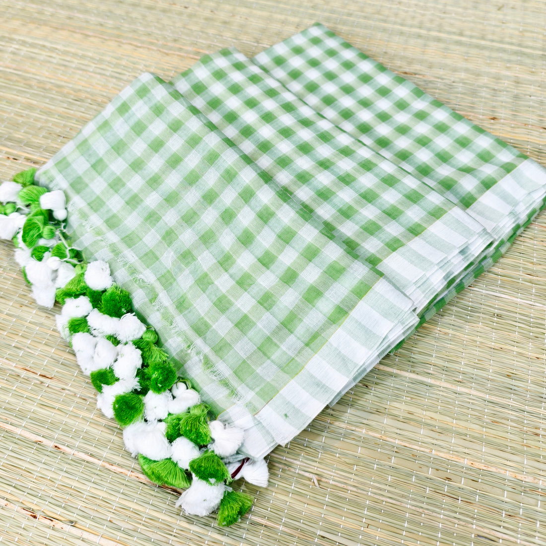 Mul cotton check saree