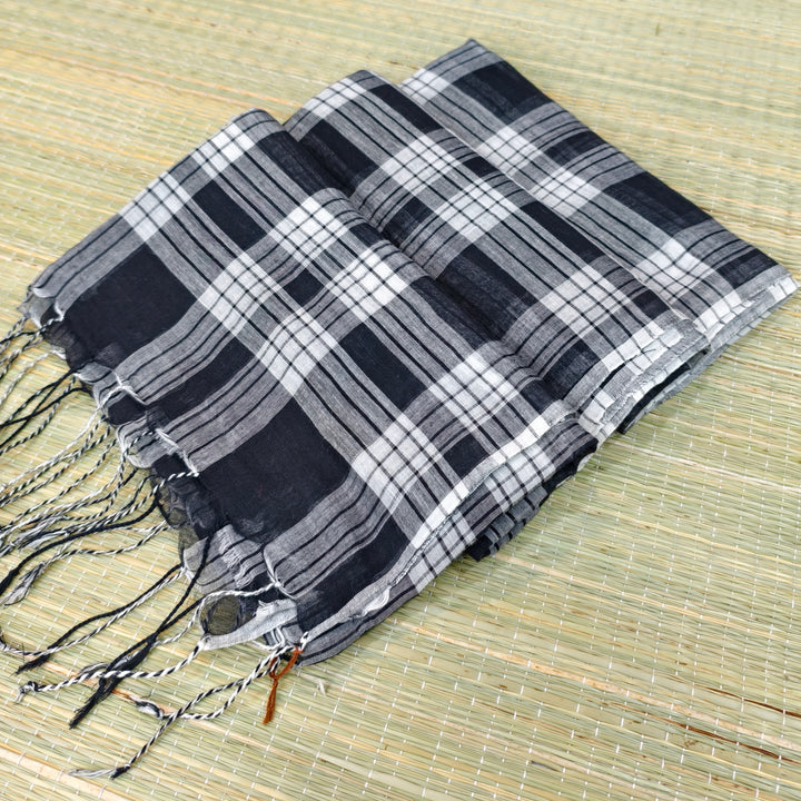 Mul cotton check saree