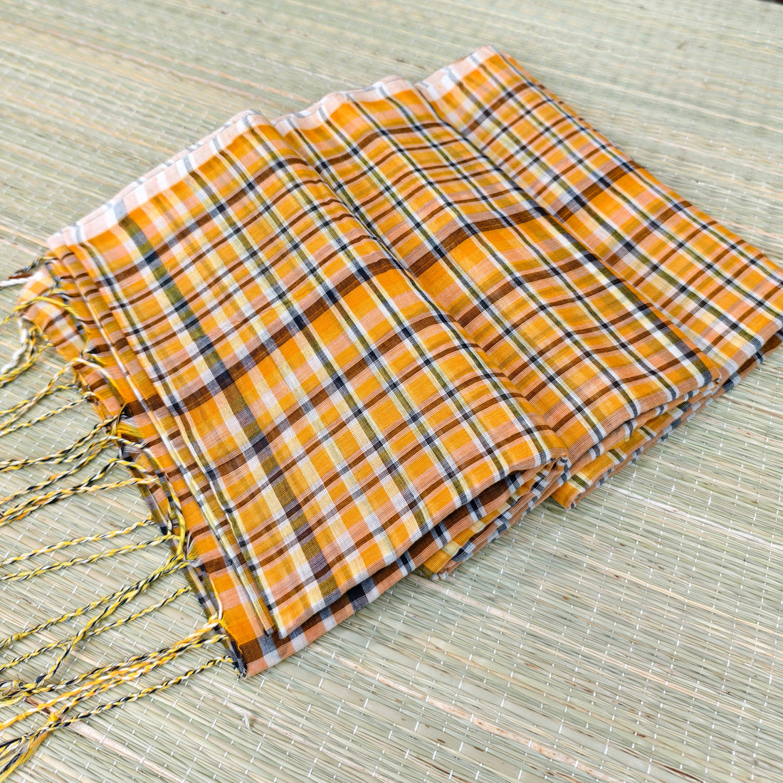 Mul cotton check saree