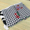 Mul check saree with digital print
