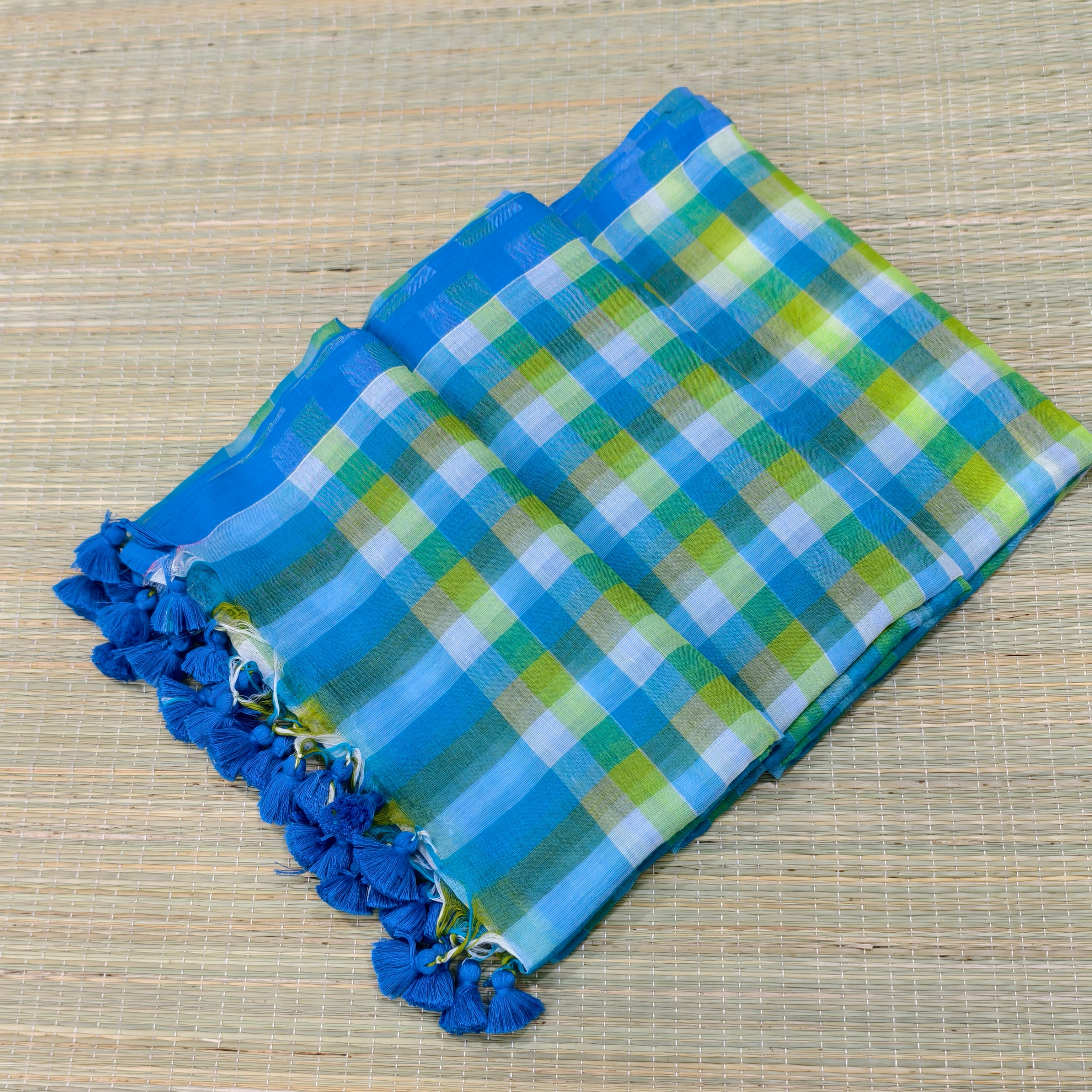Mul cotton check saree