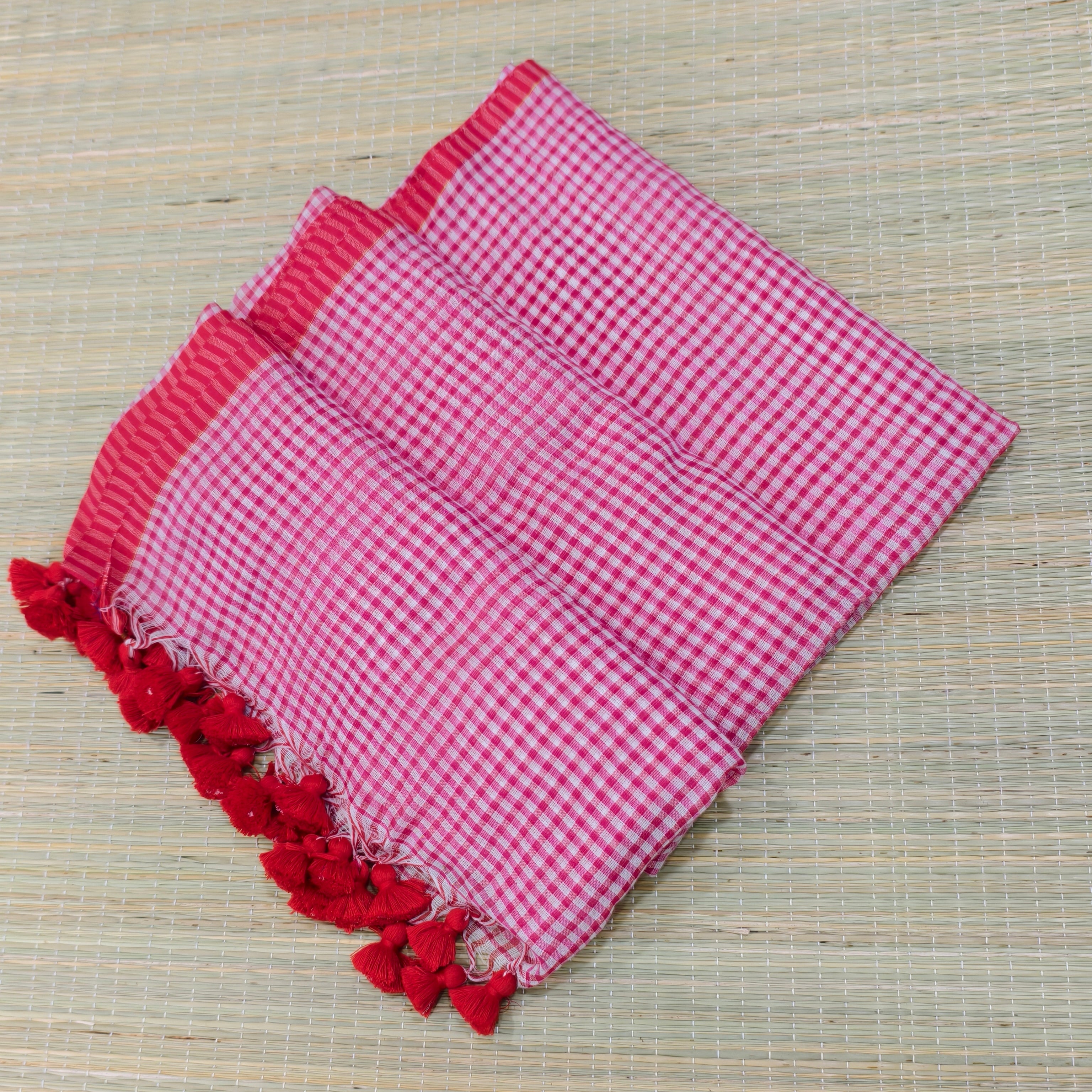 Mul small check saree