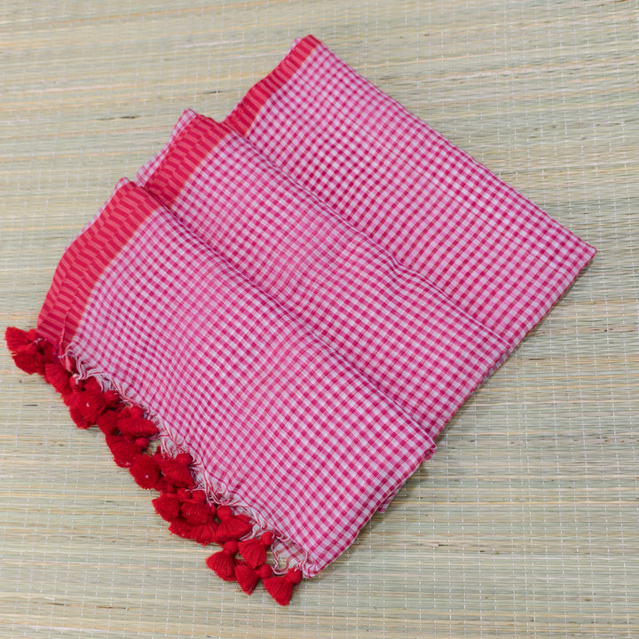 Mul small check saree