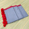 Mul plain saree with contrast border and blouse piece
