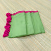 Mul plain saree with contrast border