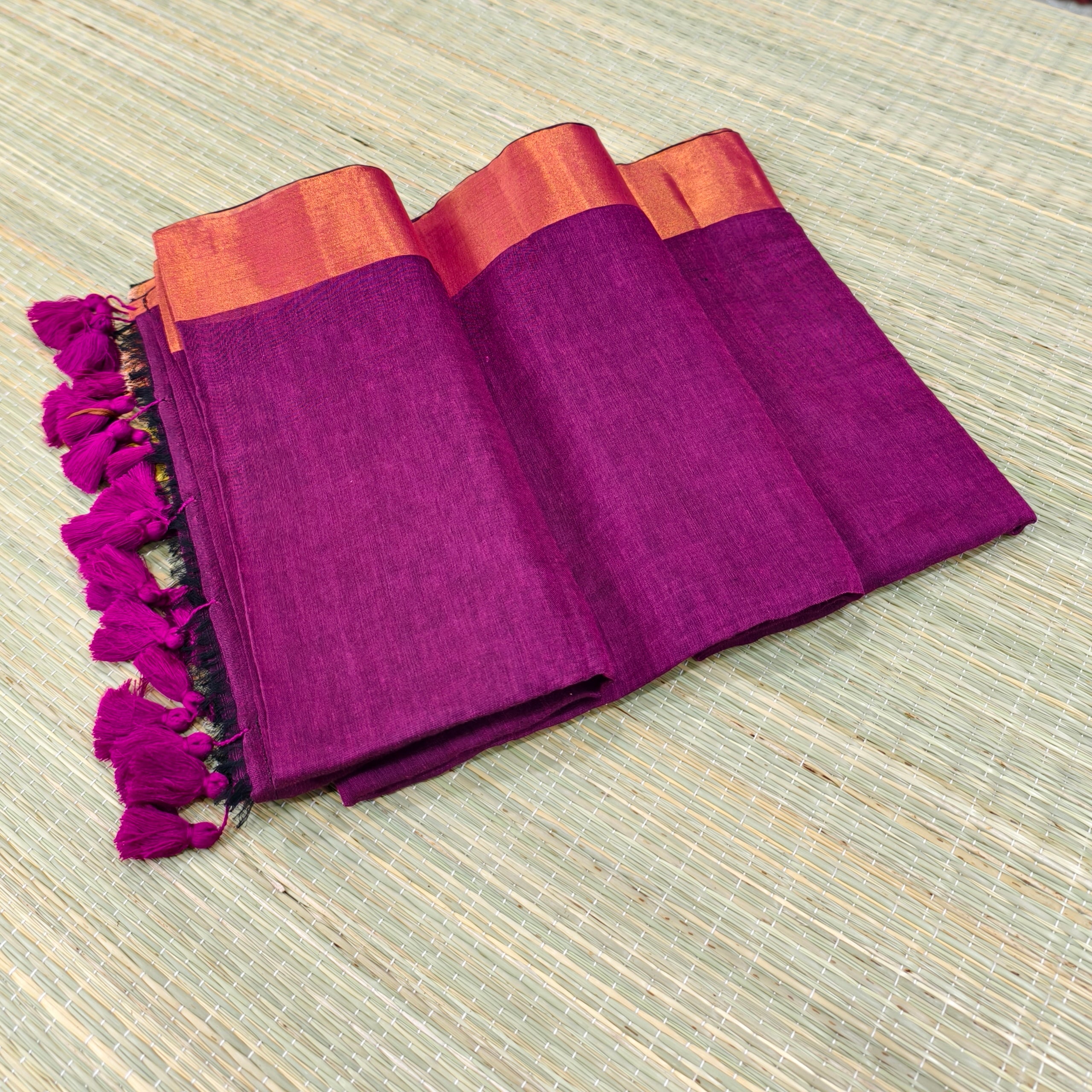 Mul cotton saree with zari border