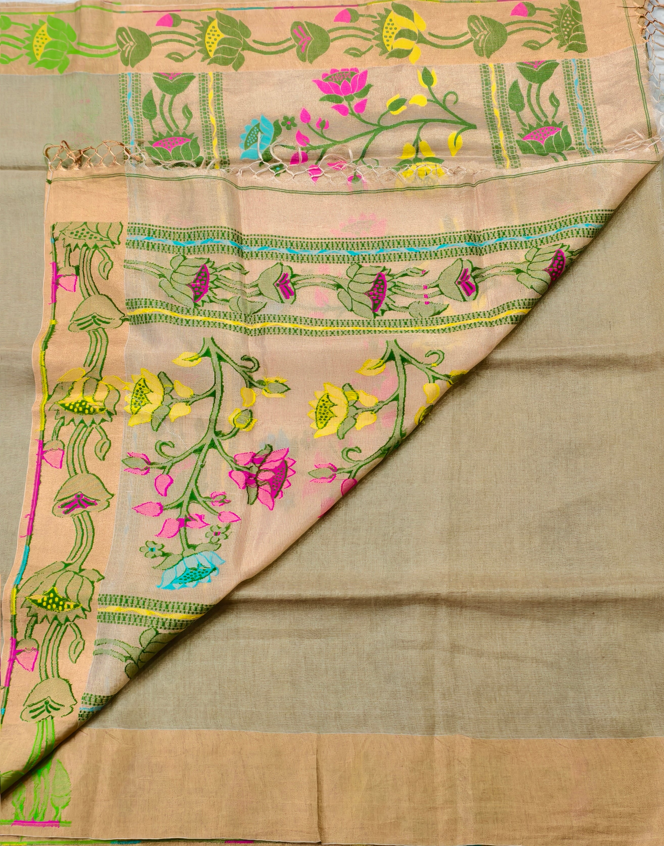 Lenin silk jamdani saree