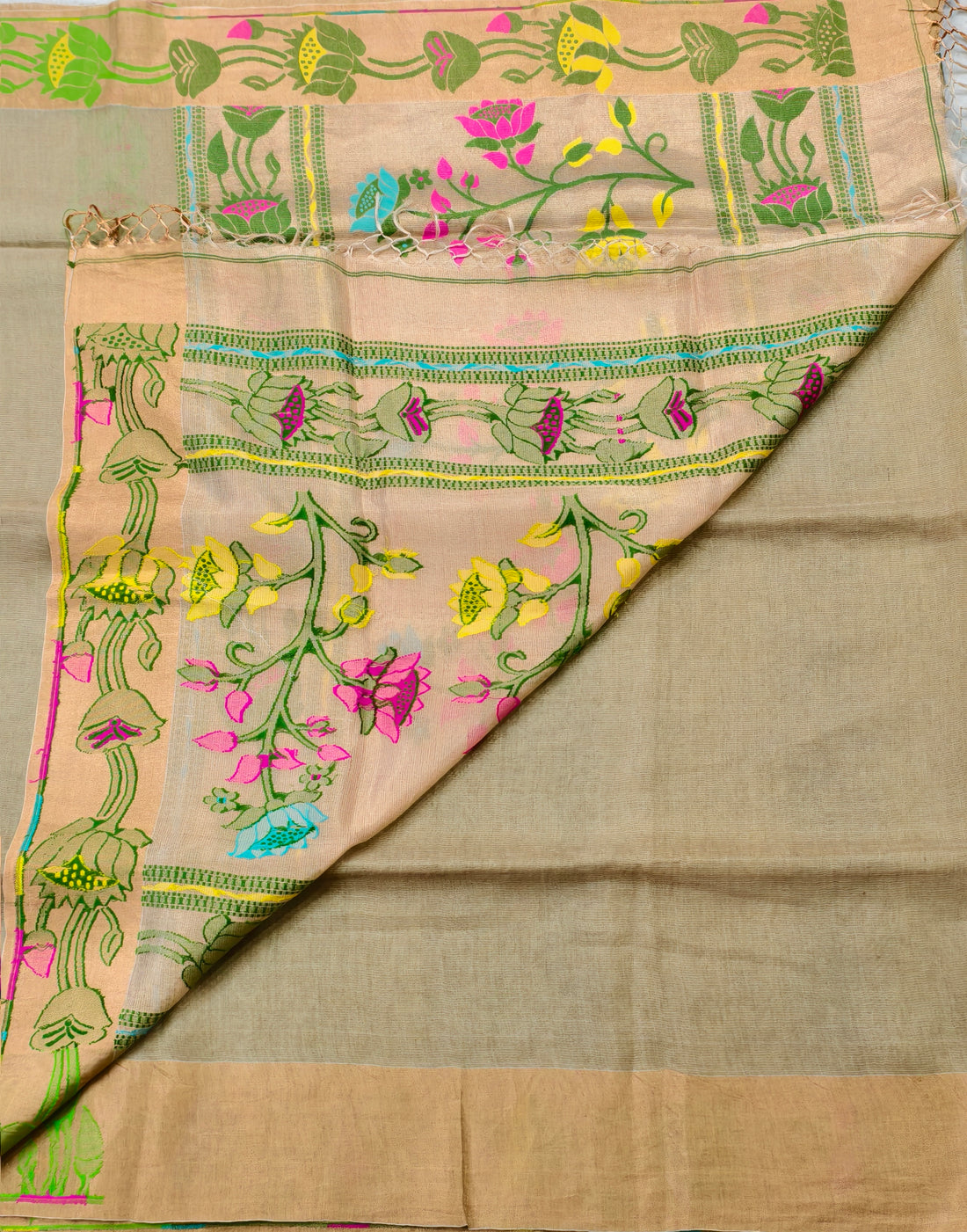 Lenin silk jamdani saree