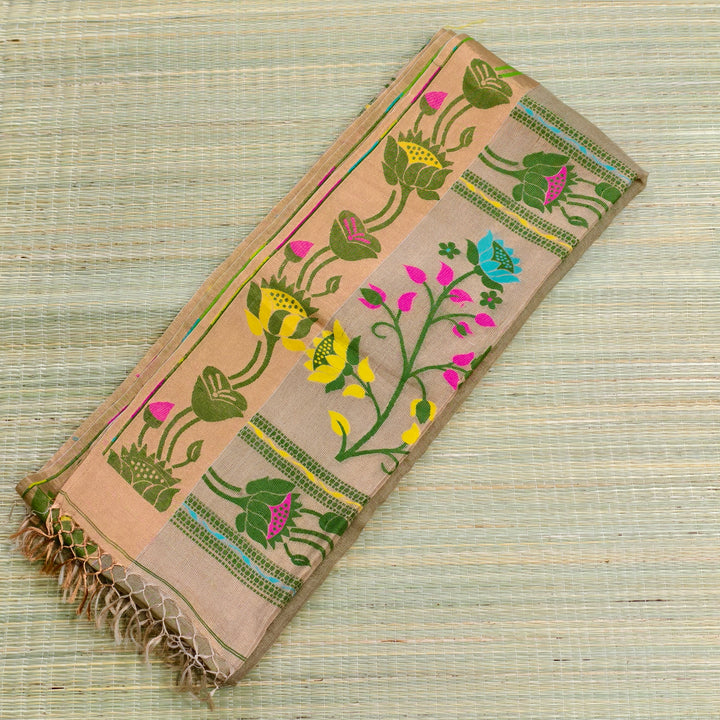 Lenin silk jamdani saree
