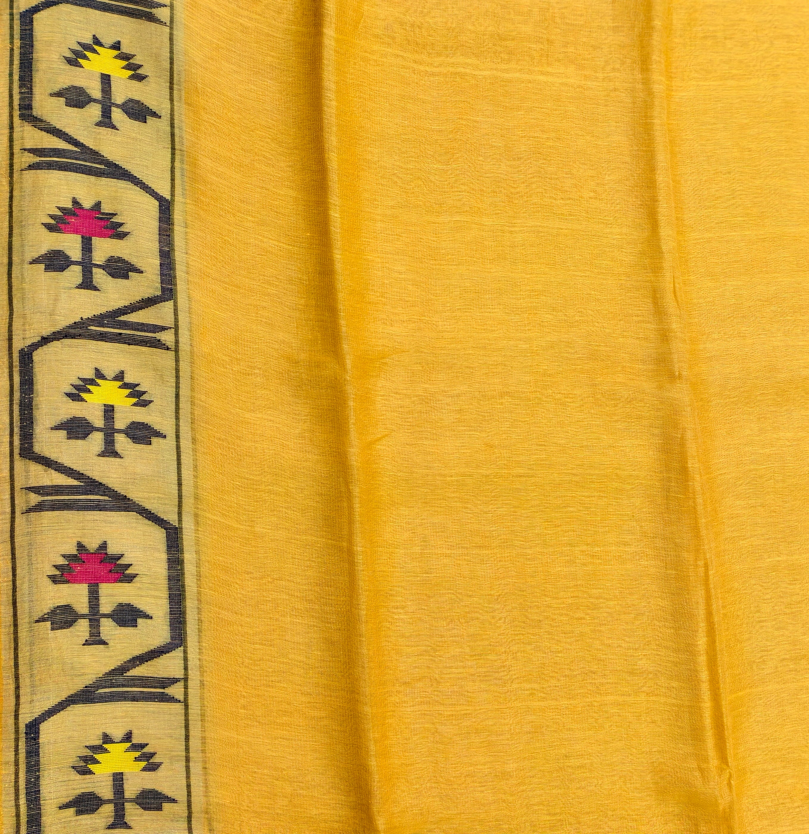 Lenin silk jamdani saree with pythani border and pallu