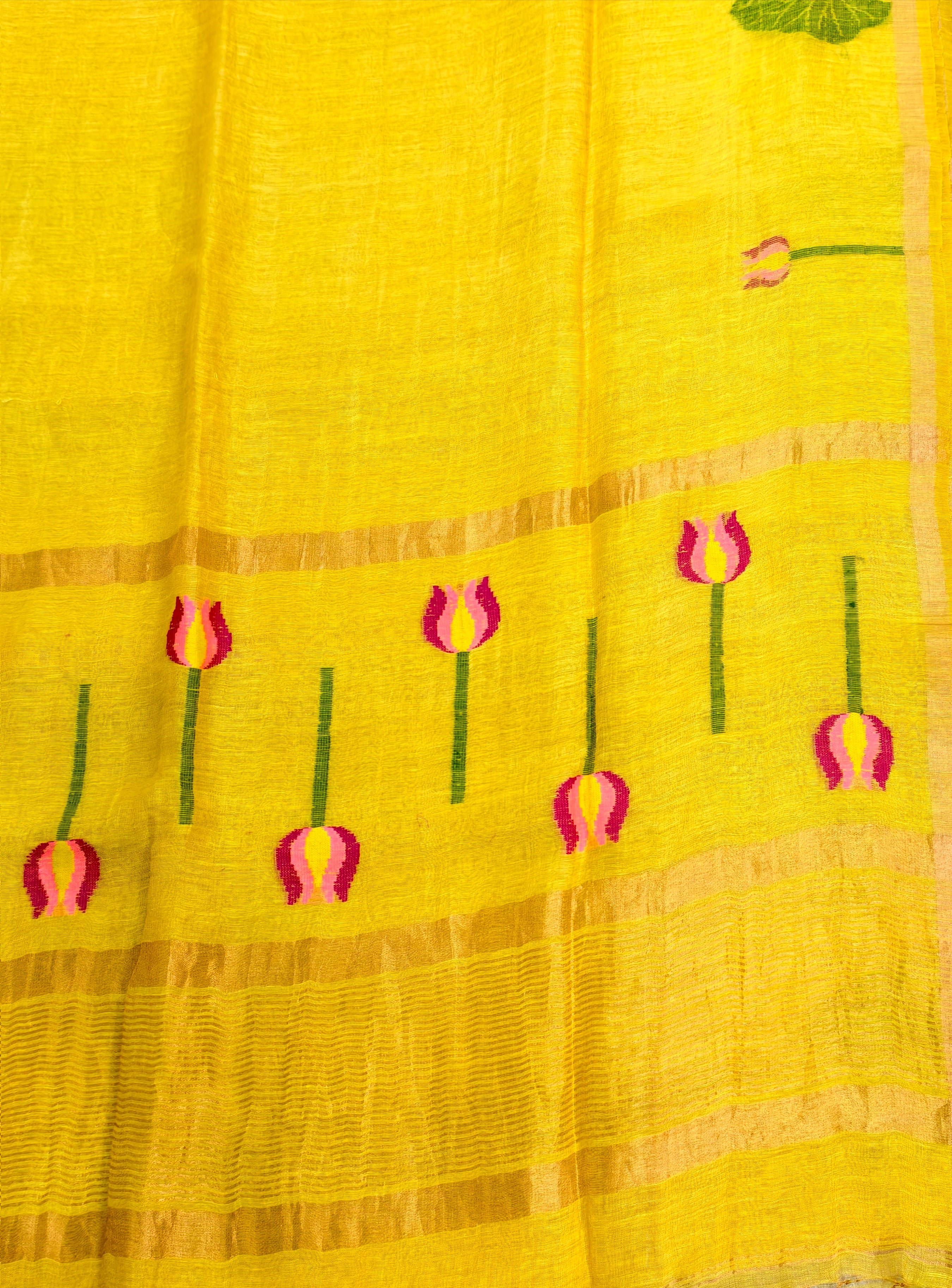 Lenin silk jamdani saree