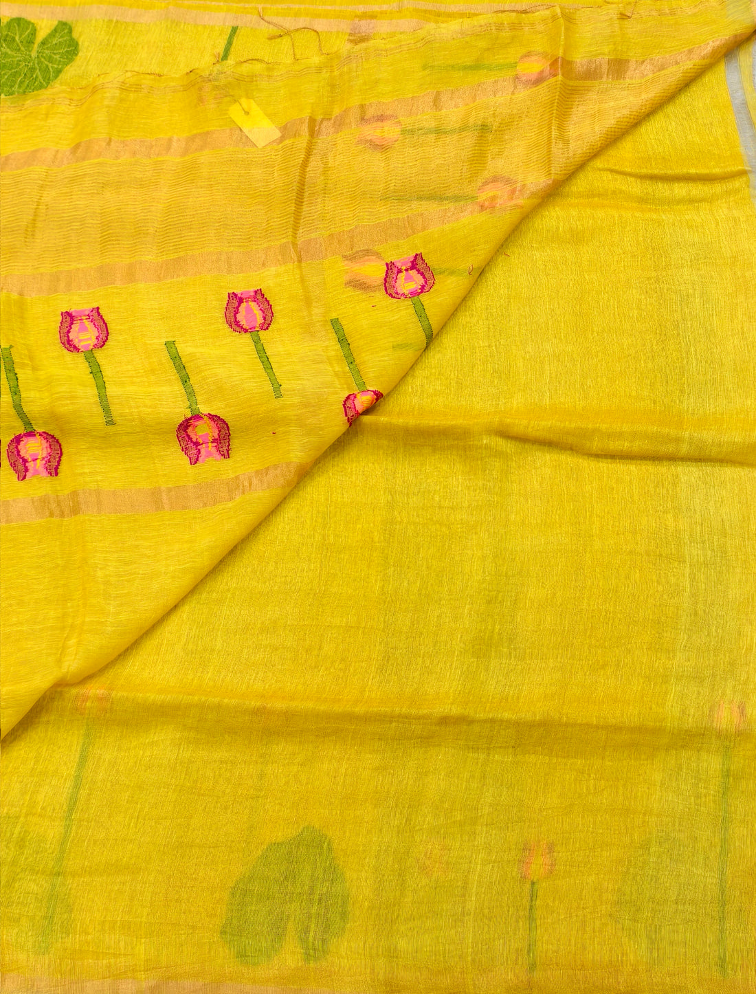 Lenin silk jamdani saree