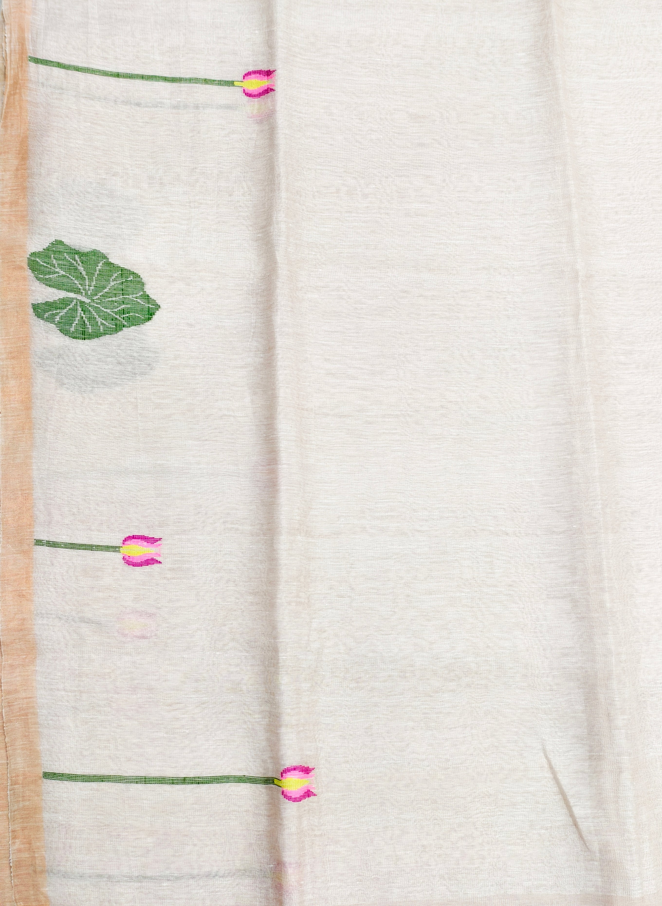 Lenin silk jamdani with muslin pallu