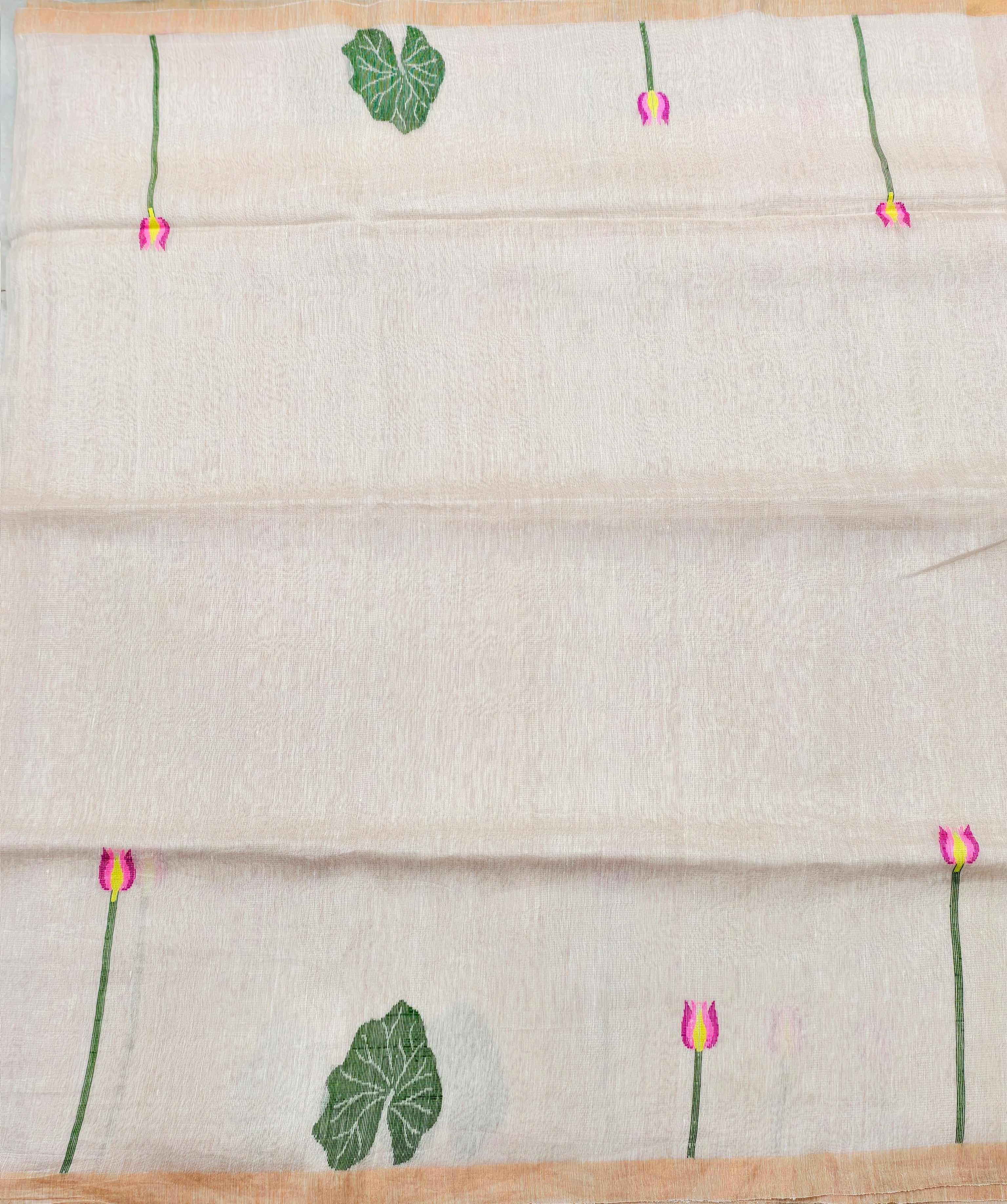 Lenin silk jamdani with muslin pallu