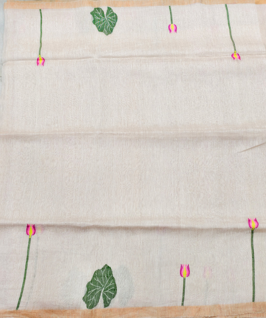 Lenin silk jamdani with muslin pallu