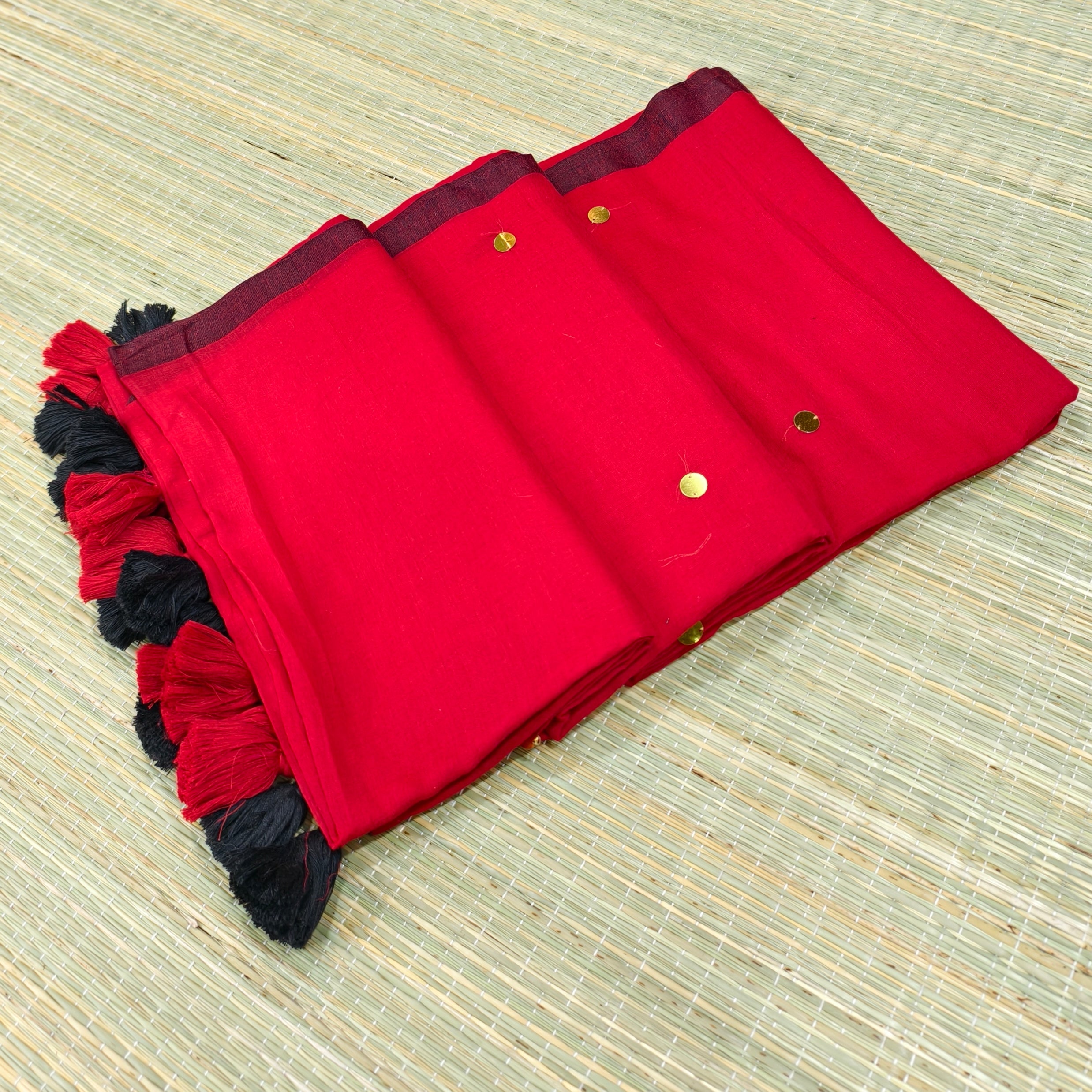 Mul cotton saree with Ginni work