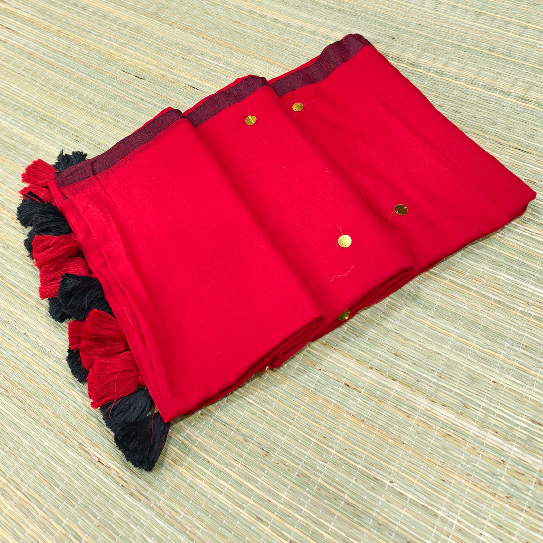 Mul cotton saree with Ginni work