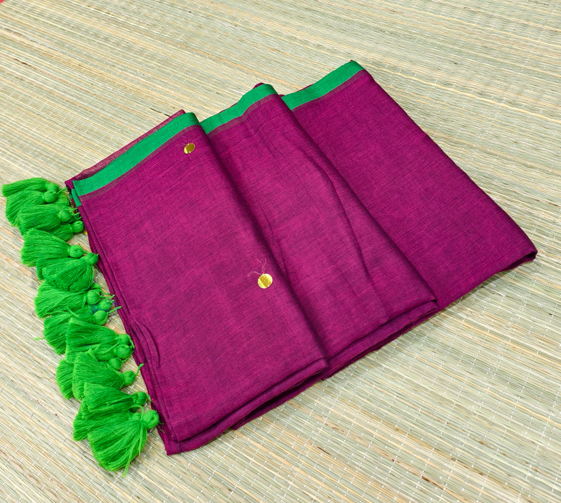 Mul cotton saree with Ginni work