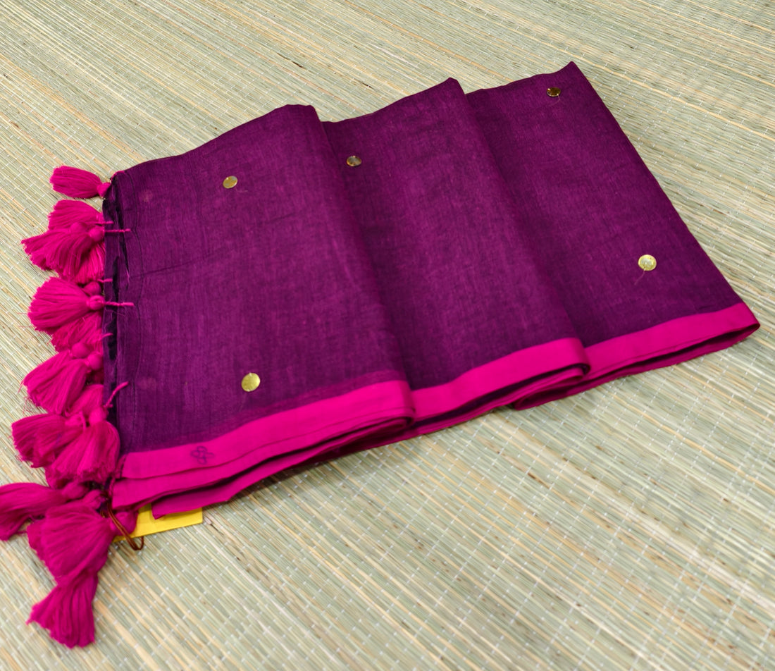 Mul cotton saree with Ginni work