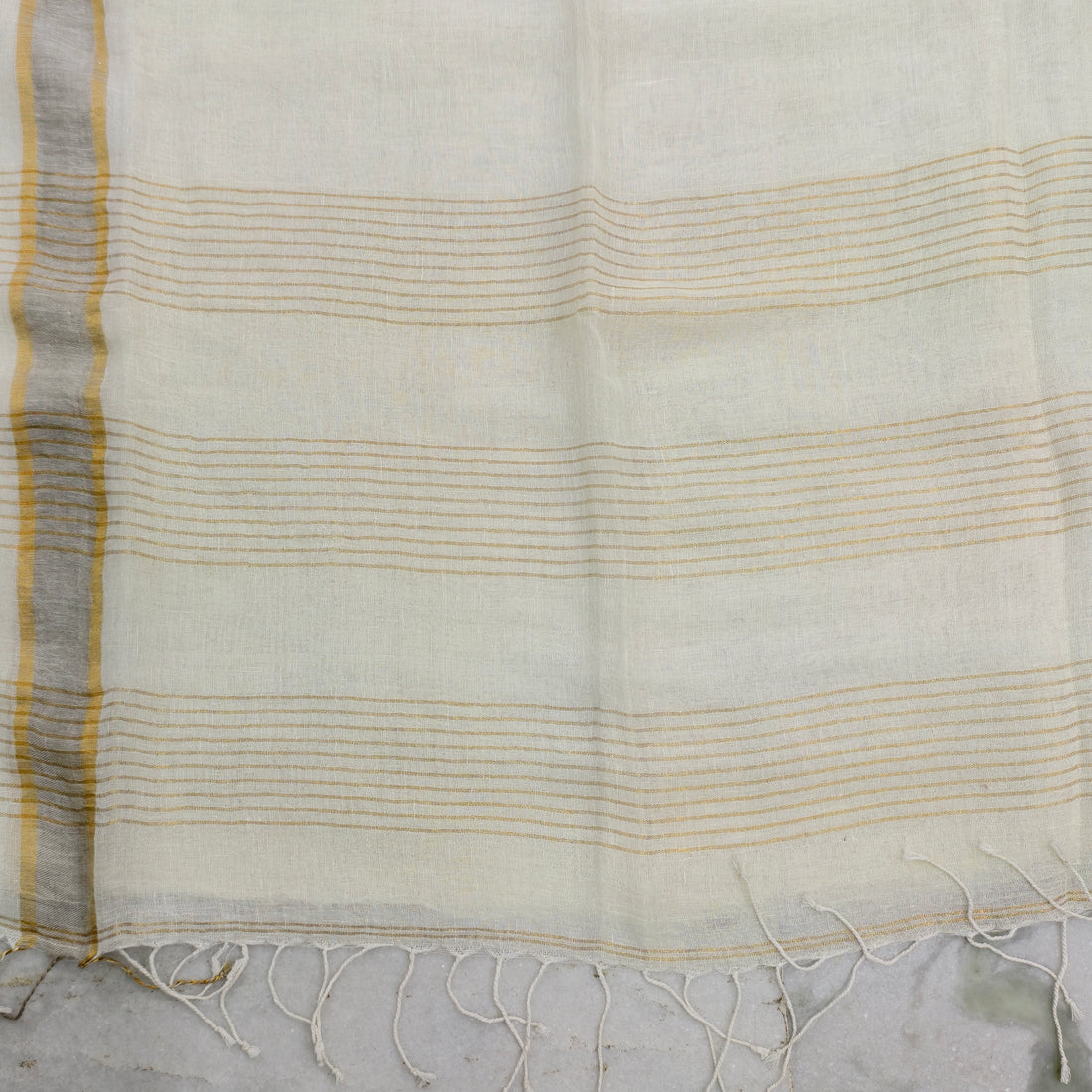 Lenin by Lenin zari border white saree