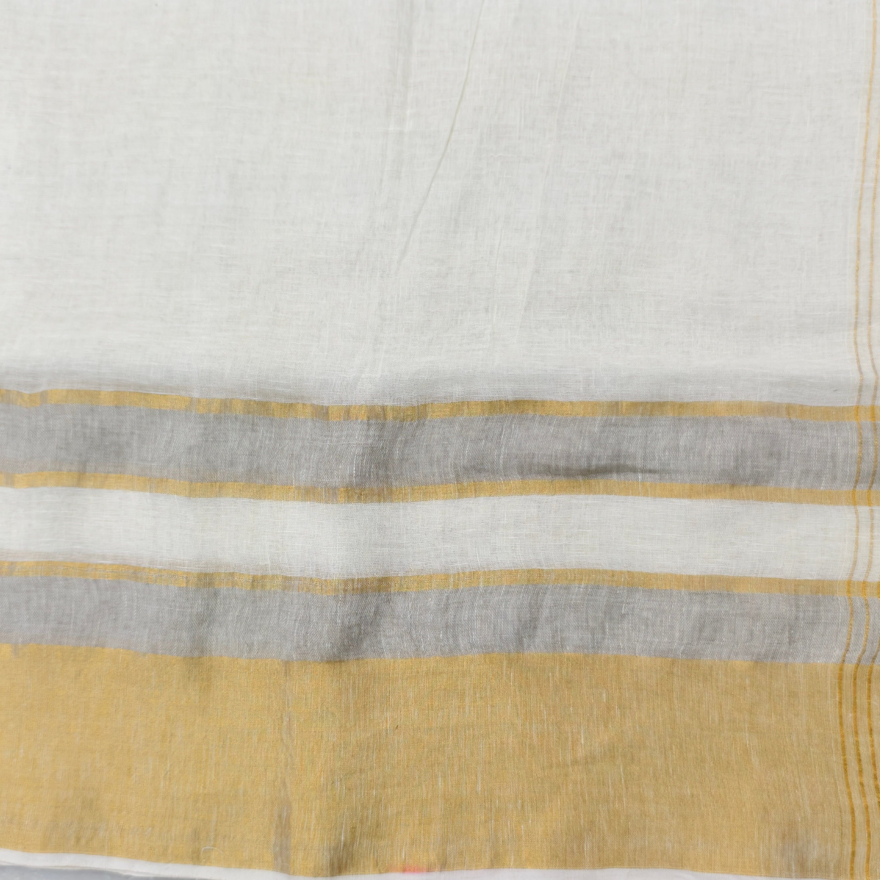 Lenin by Lenin zari border white saree
