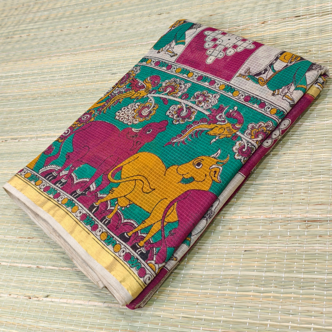 Kota cotton with block print kalamkari