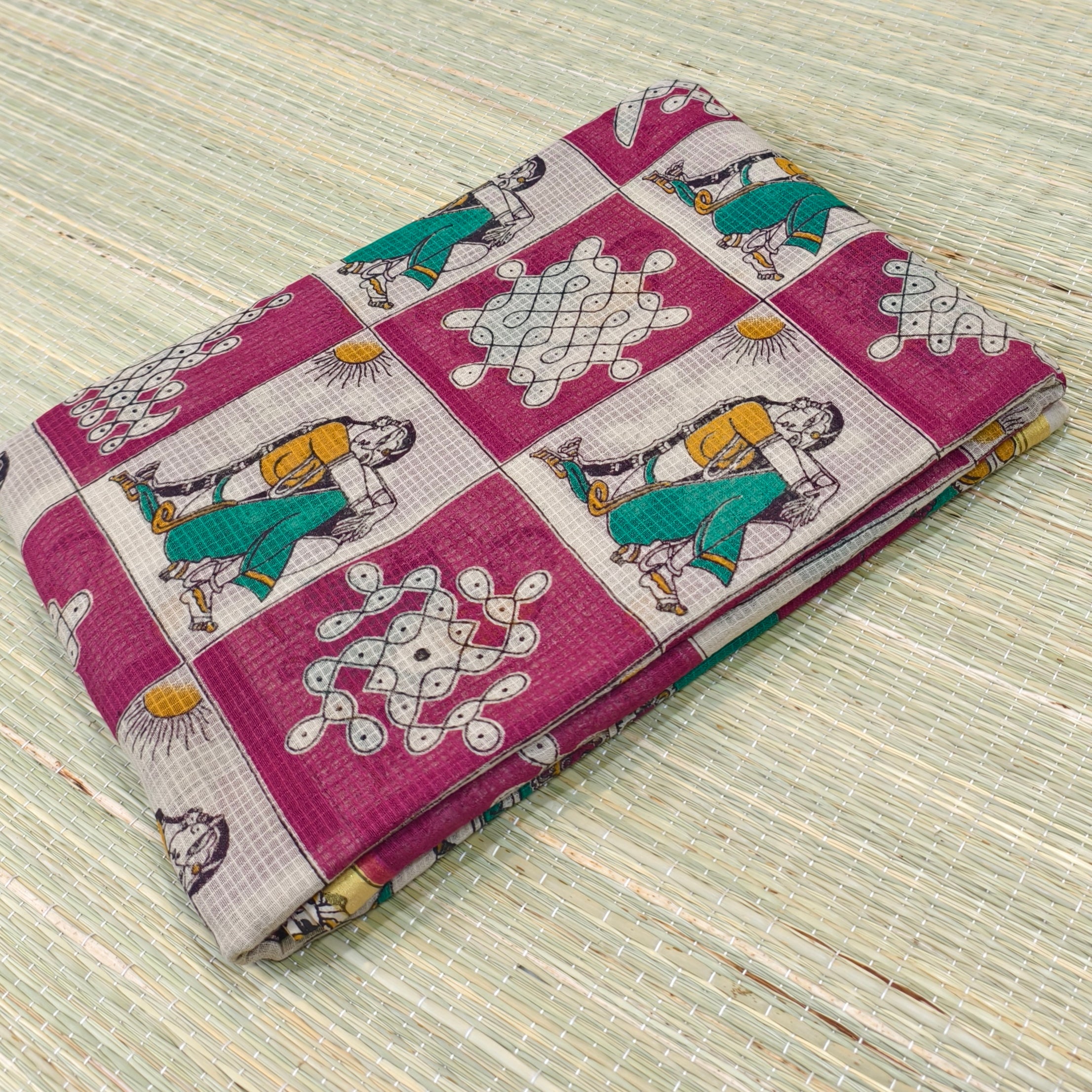 Kota cotton with block print kalamkari