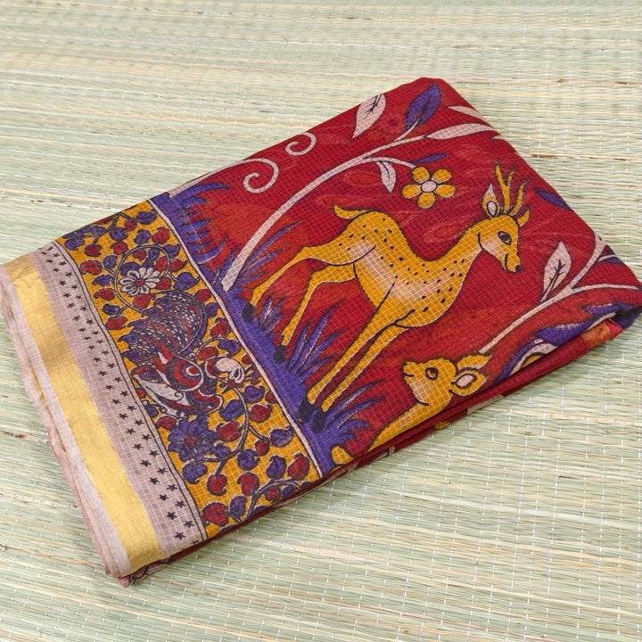 Kota cotton kalamkari saree