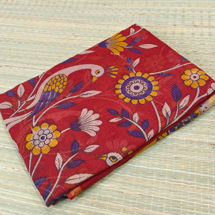 Kota cotton kalamkari saree