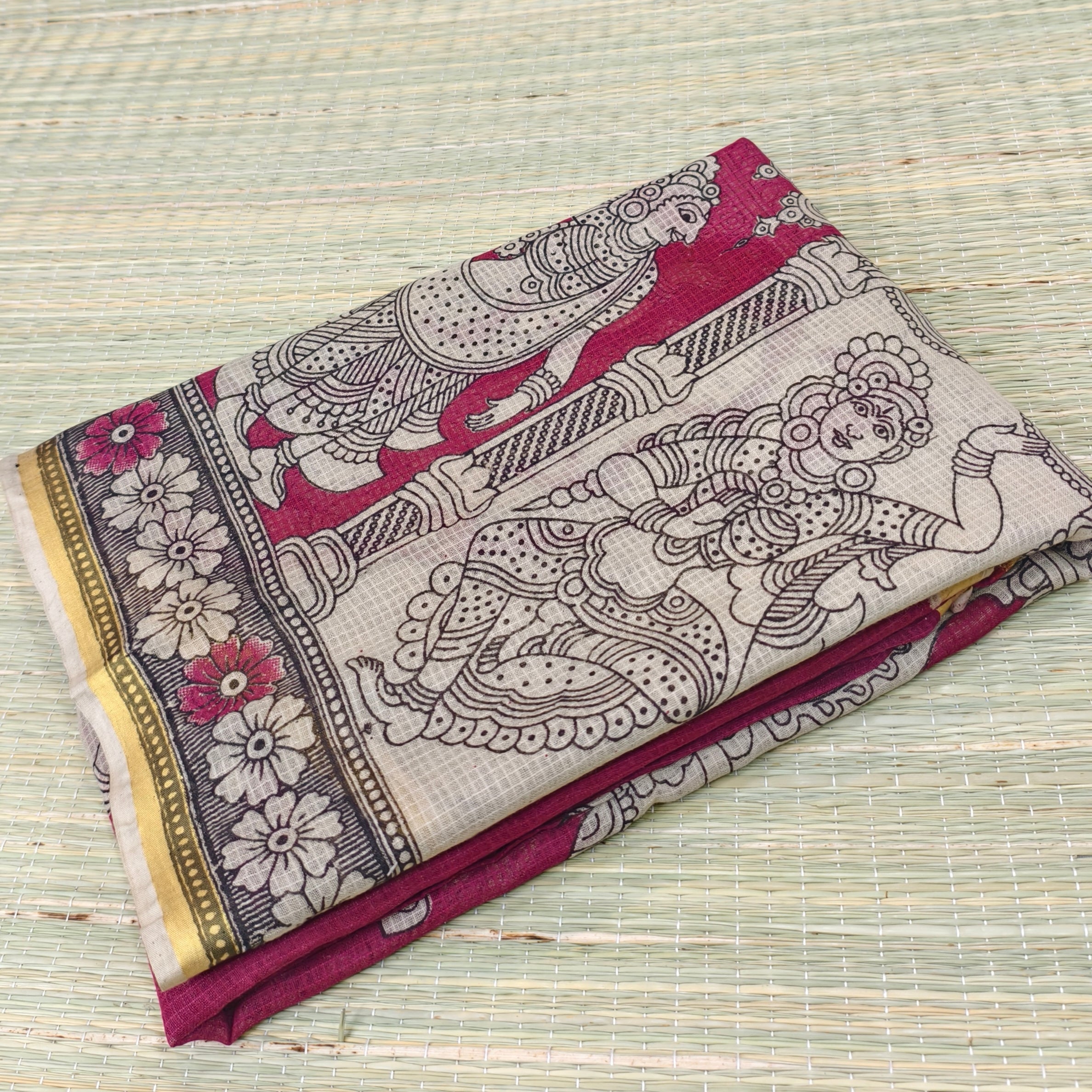 Kota cotton kalamkari saree