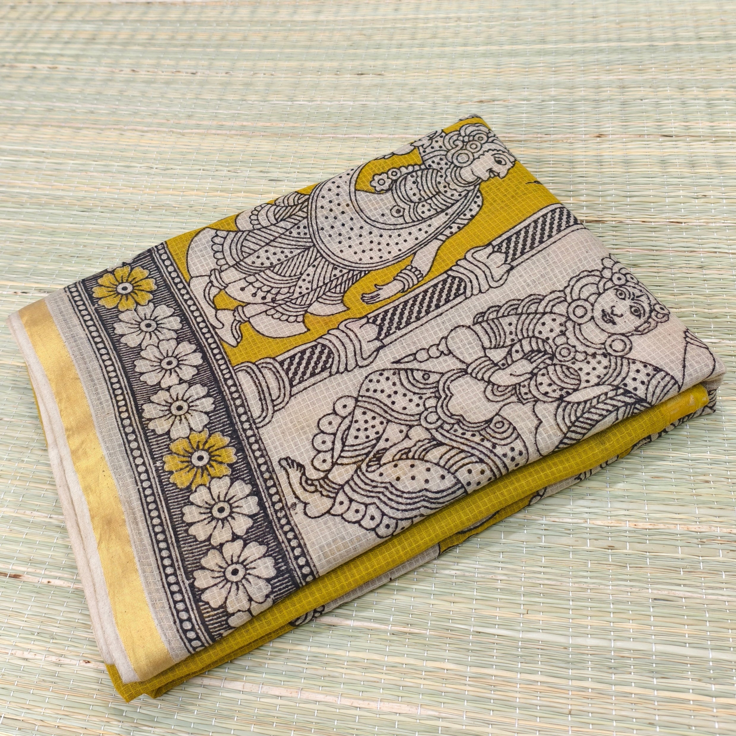 Kota cotton kalamkari saree