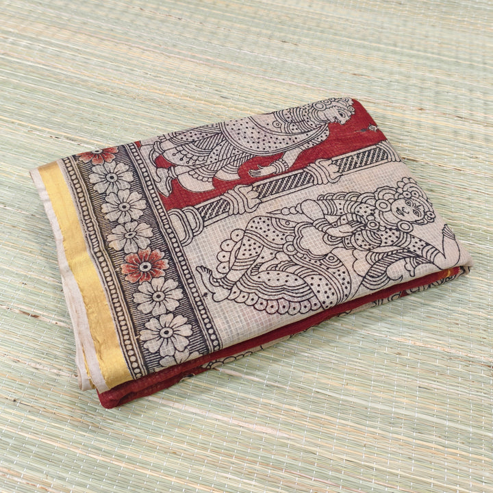 Kota cotton kalamkari saree