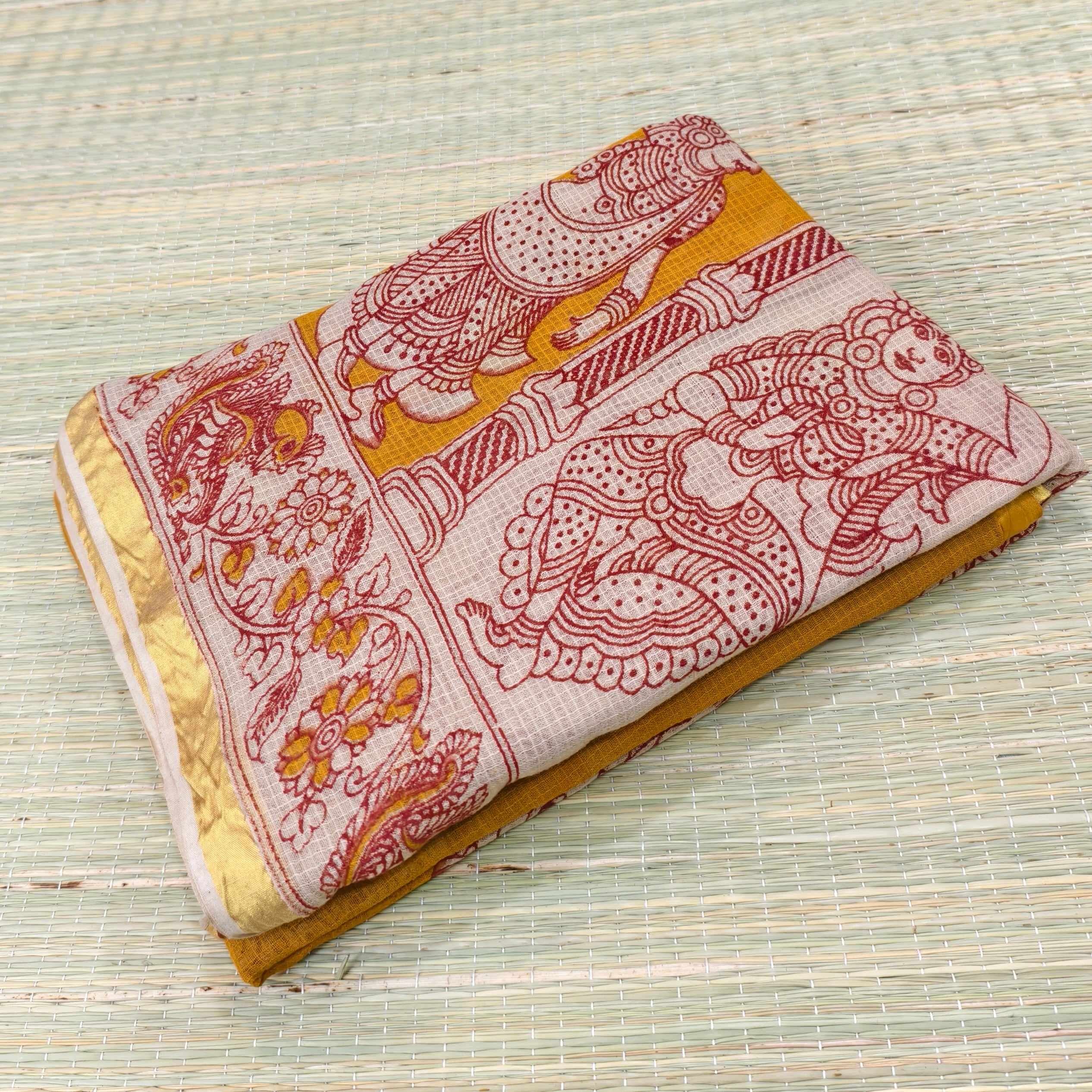 Kota cotton kalamkari saree