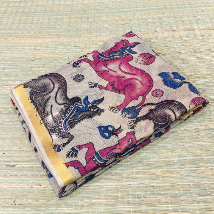 Kota cotton kalamkari saree
