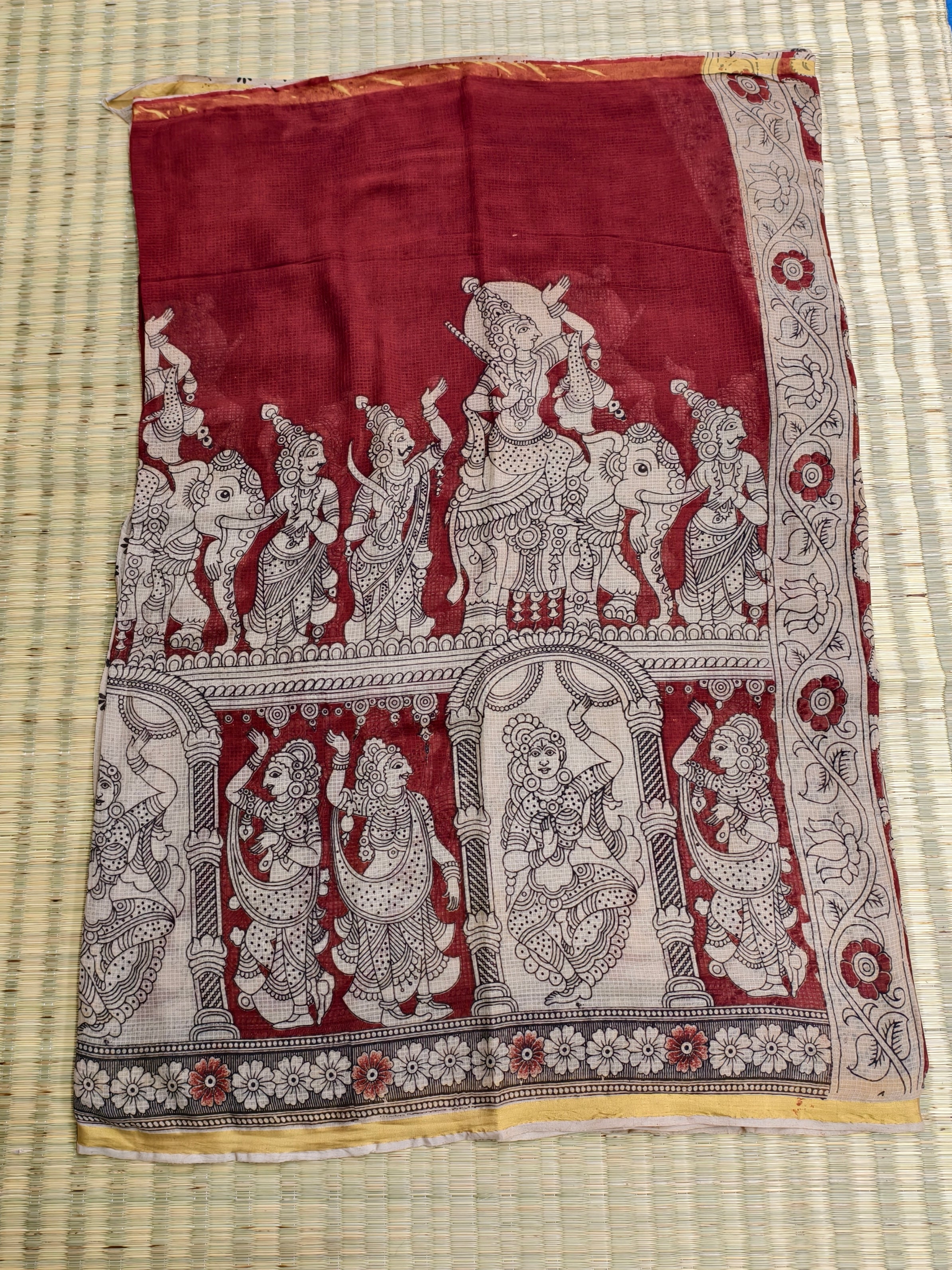Kota cotton kalamkari saree