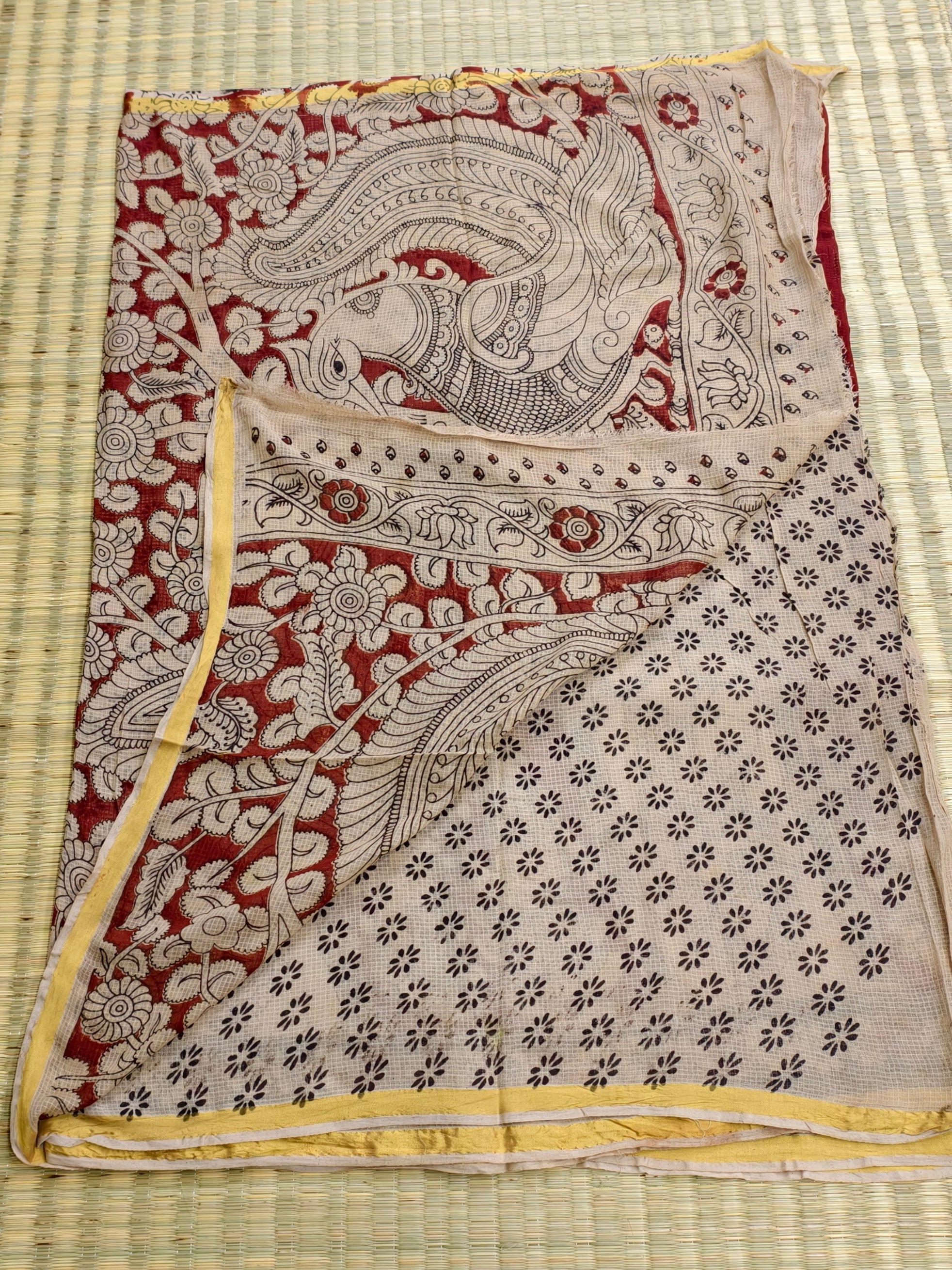 Kota cotton kalamkari saree