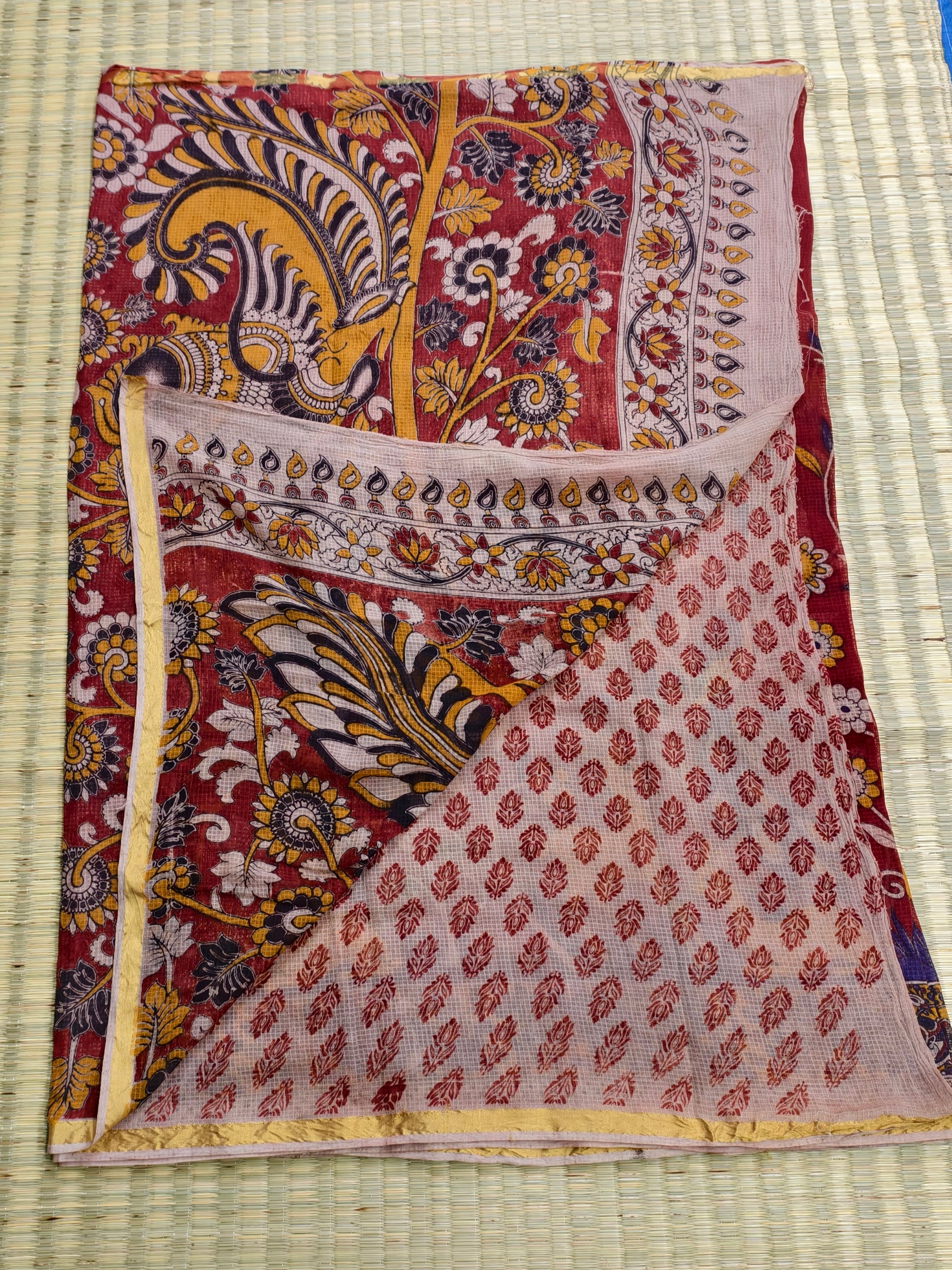 Kota cotton kalamkari saree
