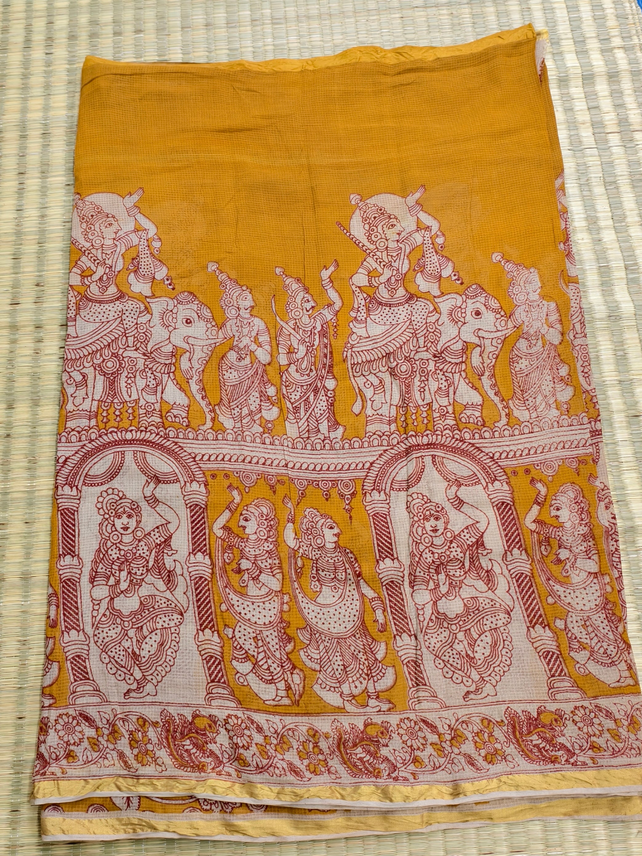 Kota cotton kalamkari saree