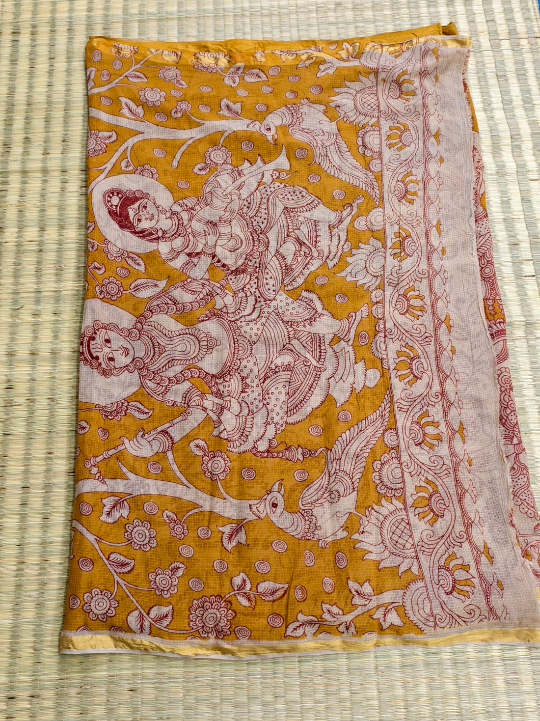 Kota cotton kalamkari saree