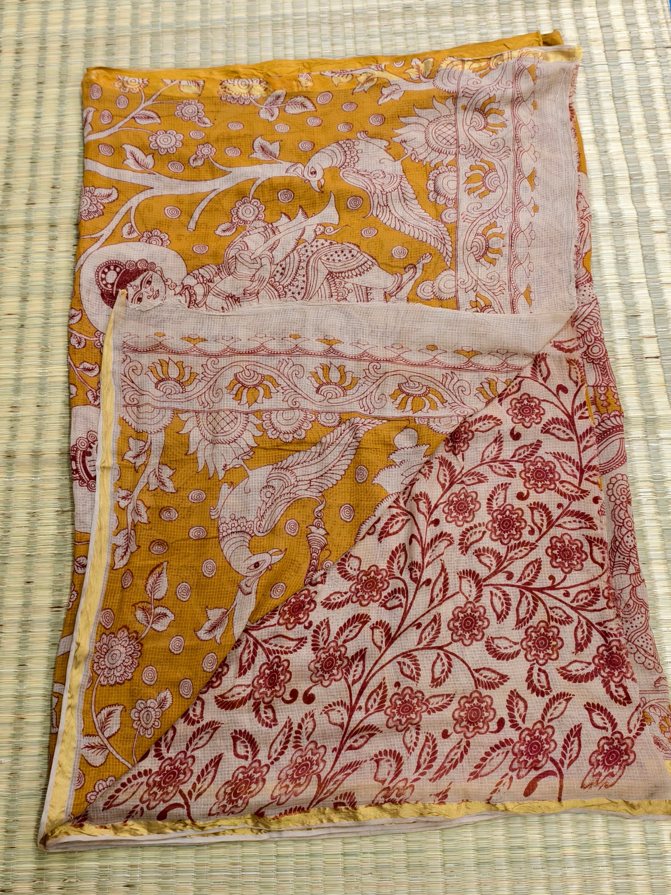Kota cotton kalamkari saree