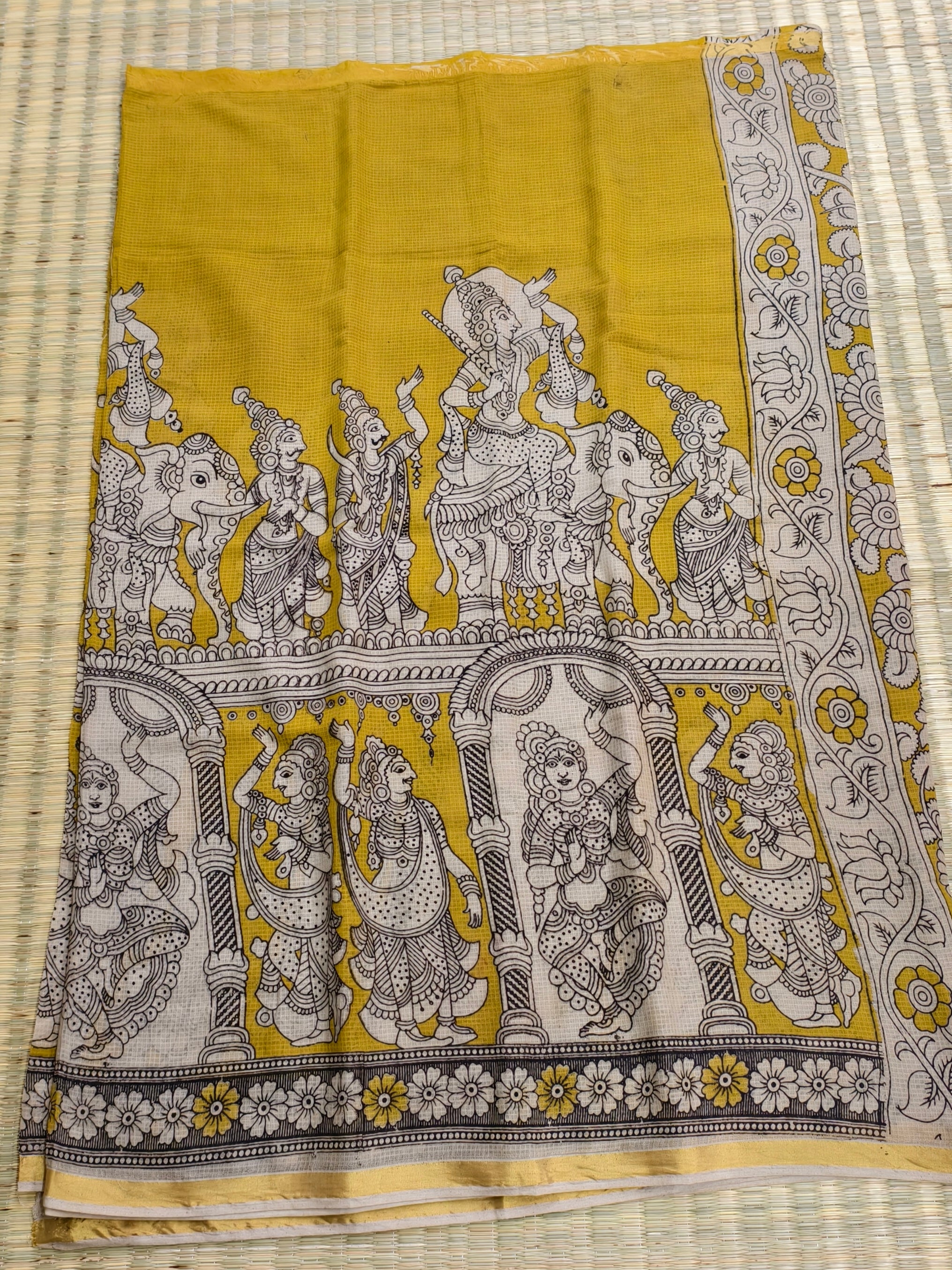 Kota cotton kalamkari saree