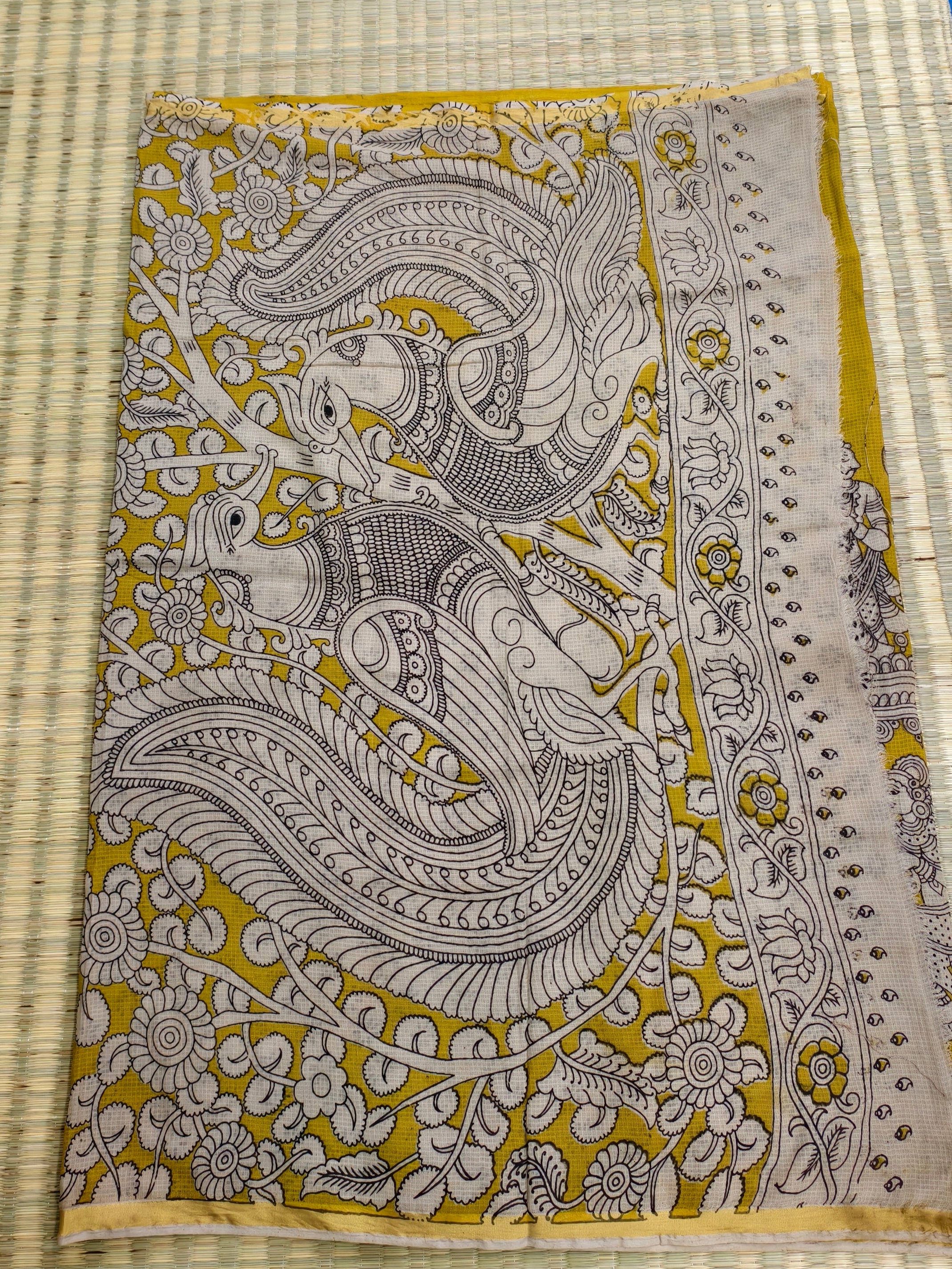 Kota cotton kalamkari saree
