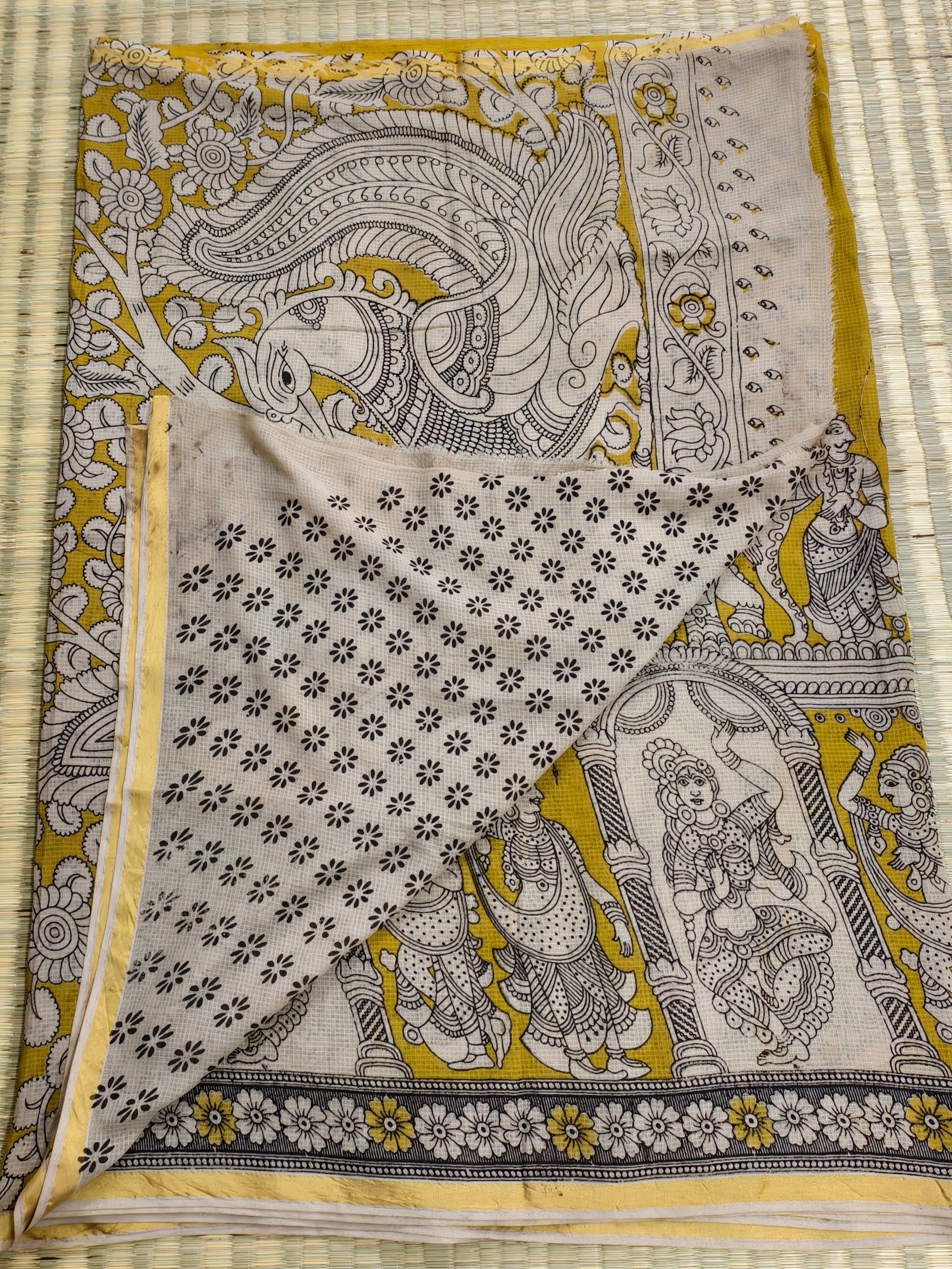Kota cotton kalamkari saree